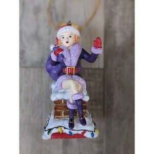 Danbury Mint Annual Red Hat Society Christmas Ornament  Upon The Rooftop